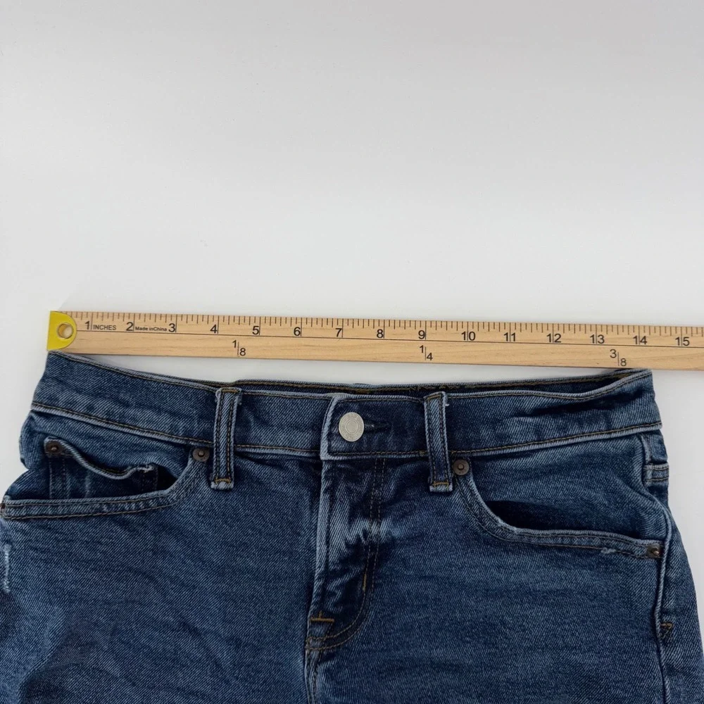 Gap Denim Shorts Womens 26 Blue 1969 Distressed Raw Hem‎ High Rise Jean Cutoffs